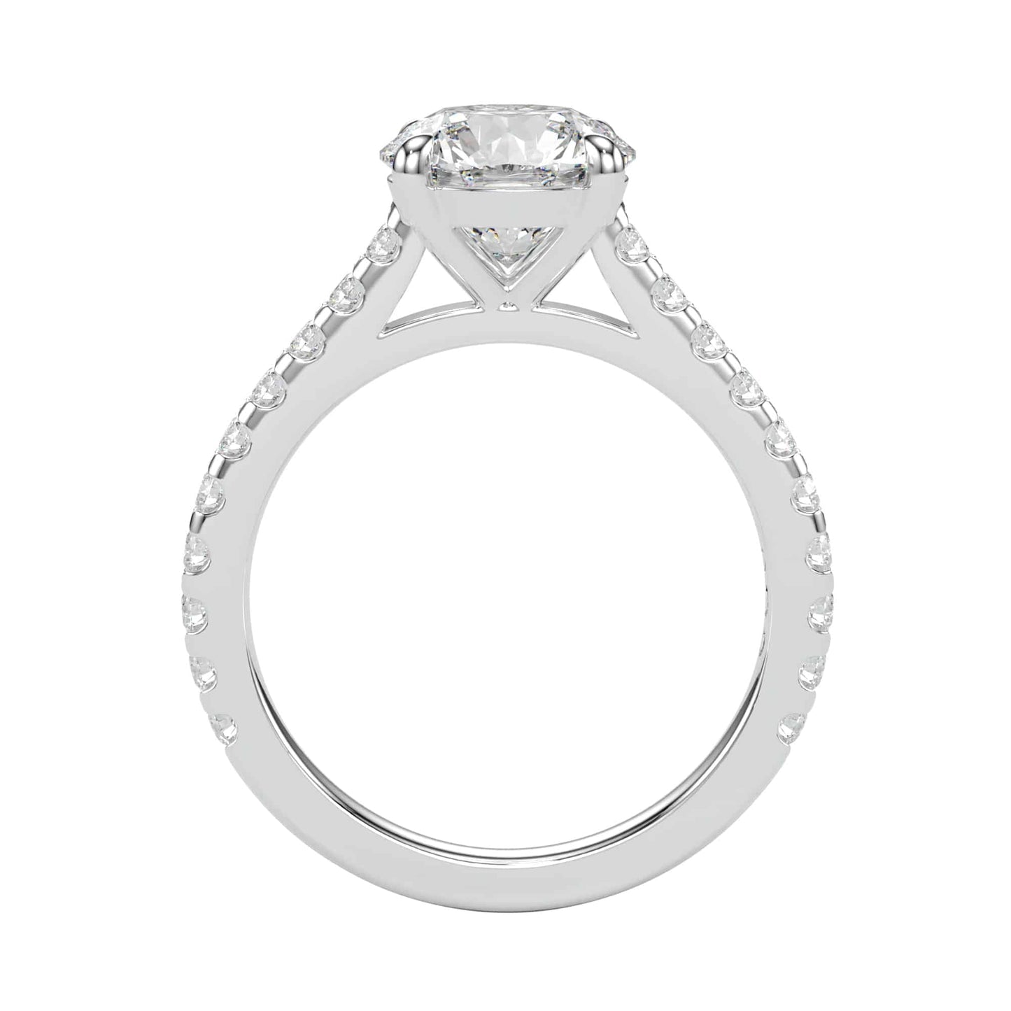 Solitaire Diamond Ring Pave Setting- 1.90ct E Colour VS1 Clarity_2