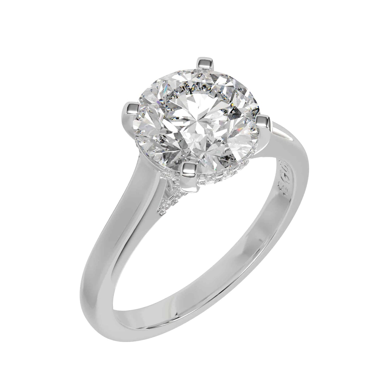 Hidden Halo Engagement Ring - 2.28ct F Colour VS1 Clarity_3