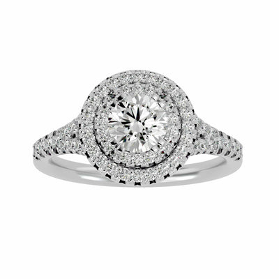 1.50ct Double Halo Split Shank Engagement Ring