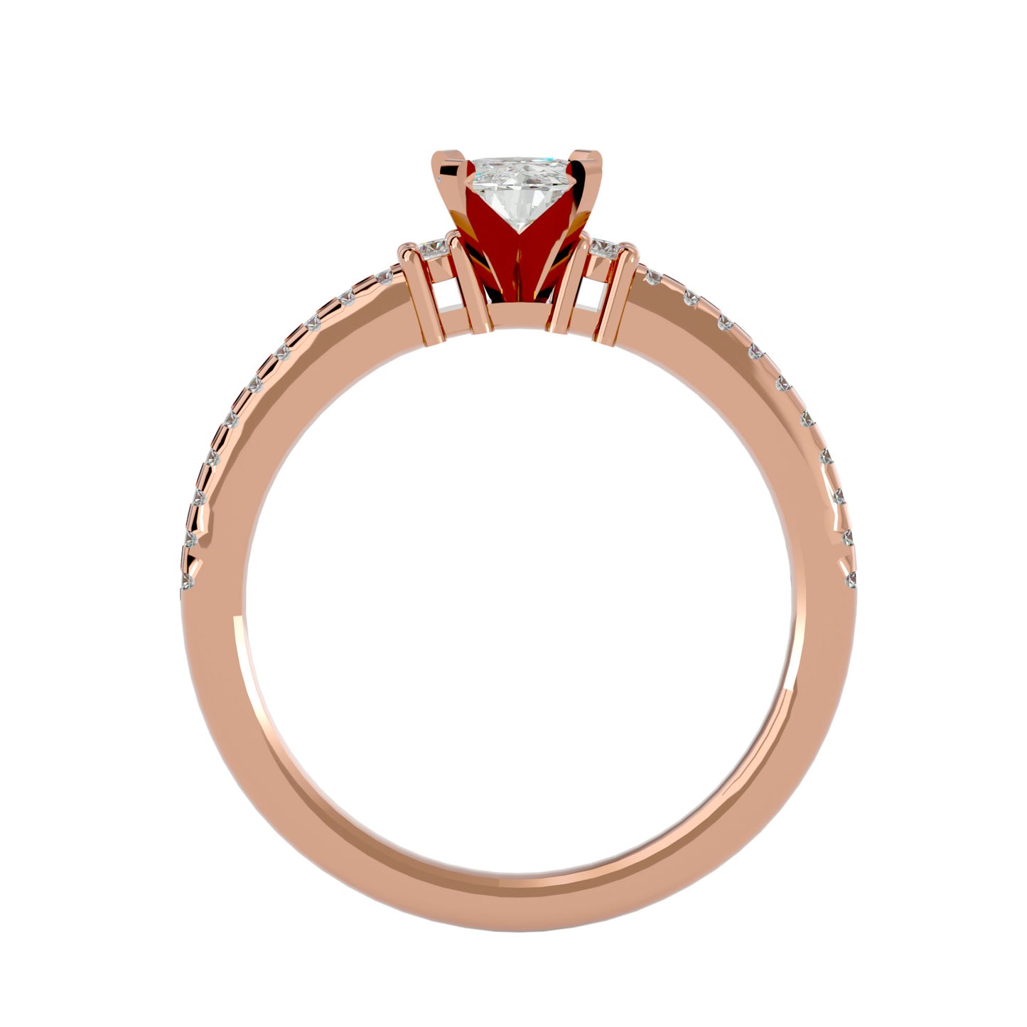 Rose Gold modest engagement ring