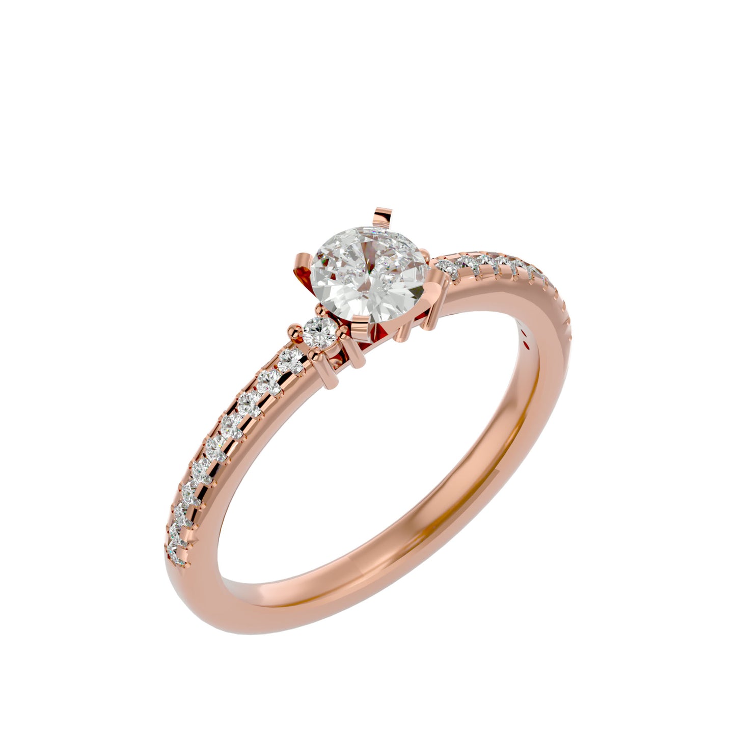 Rose Gold modest engagement ring