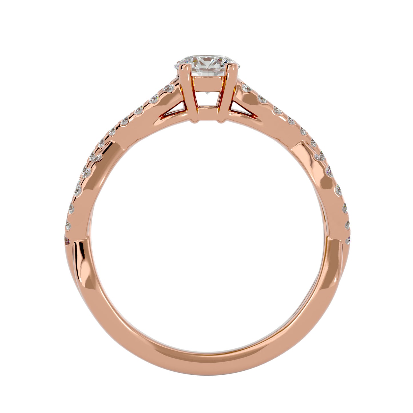 intertwined band engagement ring