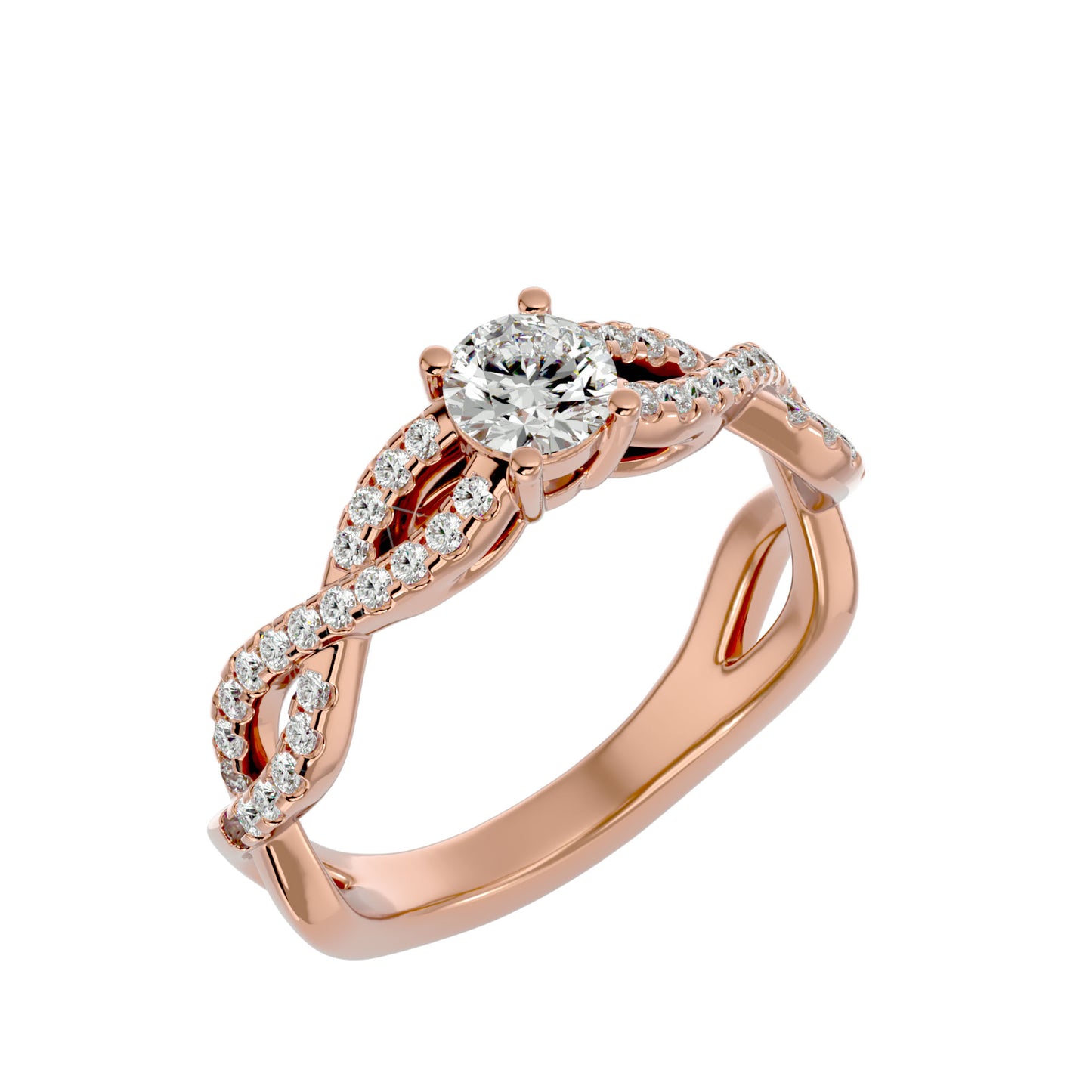intertwined band engagement ring