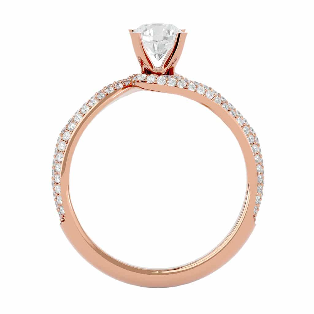 Romantic rose gold Josephine entwine engagement ring setting.
