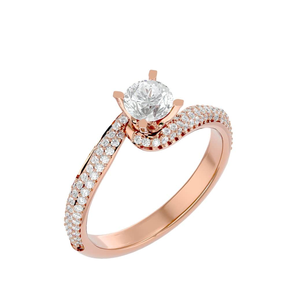 Romantic rose gold Josephine entwine engagement ring setting.