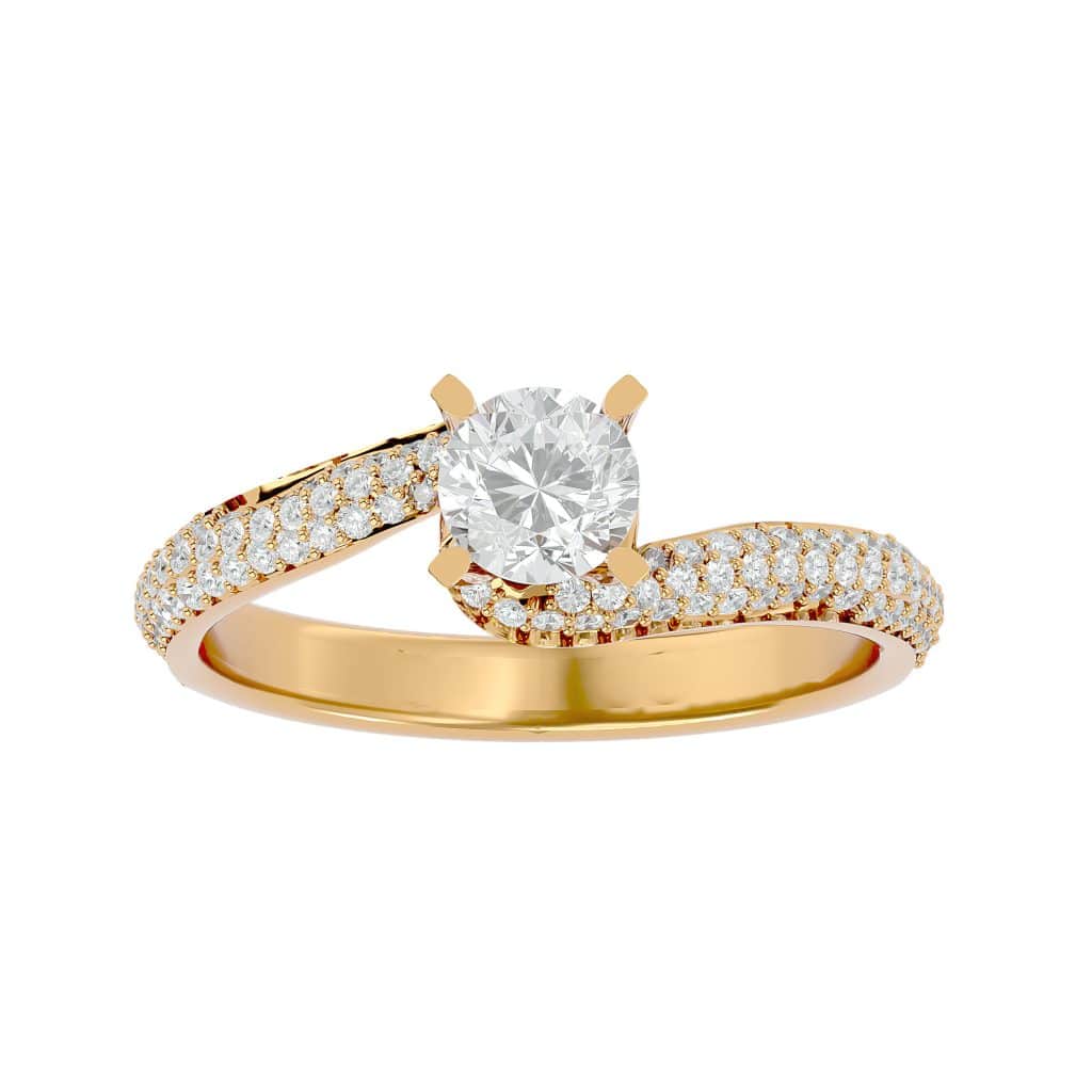 Elegant yellow gold Josephine entwine engagement ring setting.