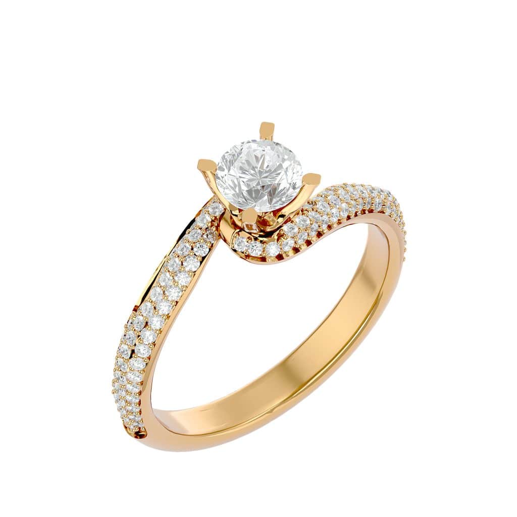 Elegant yellow gold Josephine entwine engagement ring setting.