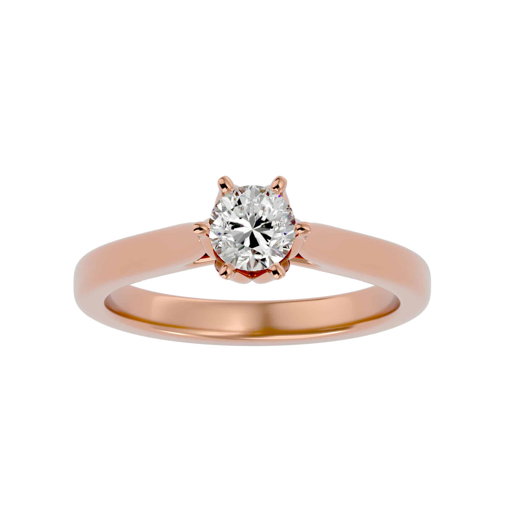 
                    1.00ct round flower basket engagement ring
                  