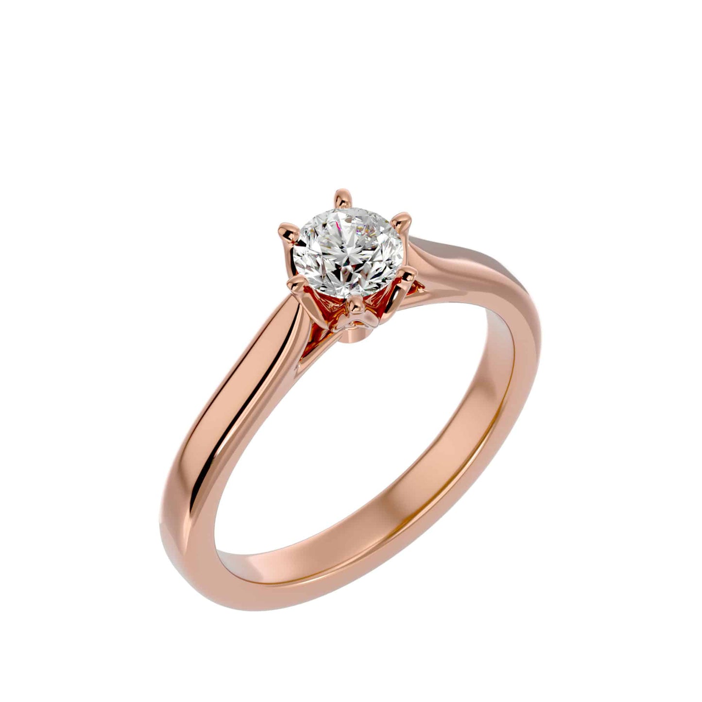 1.00ct round flower basket engagement ring