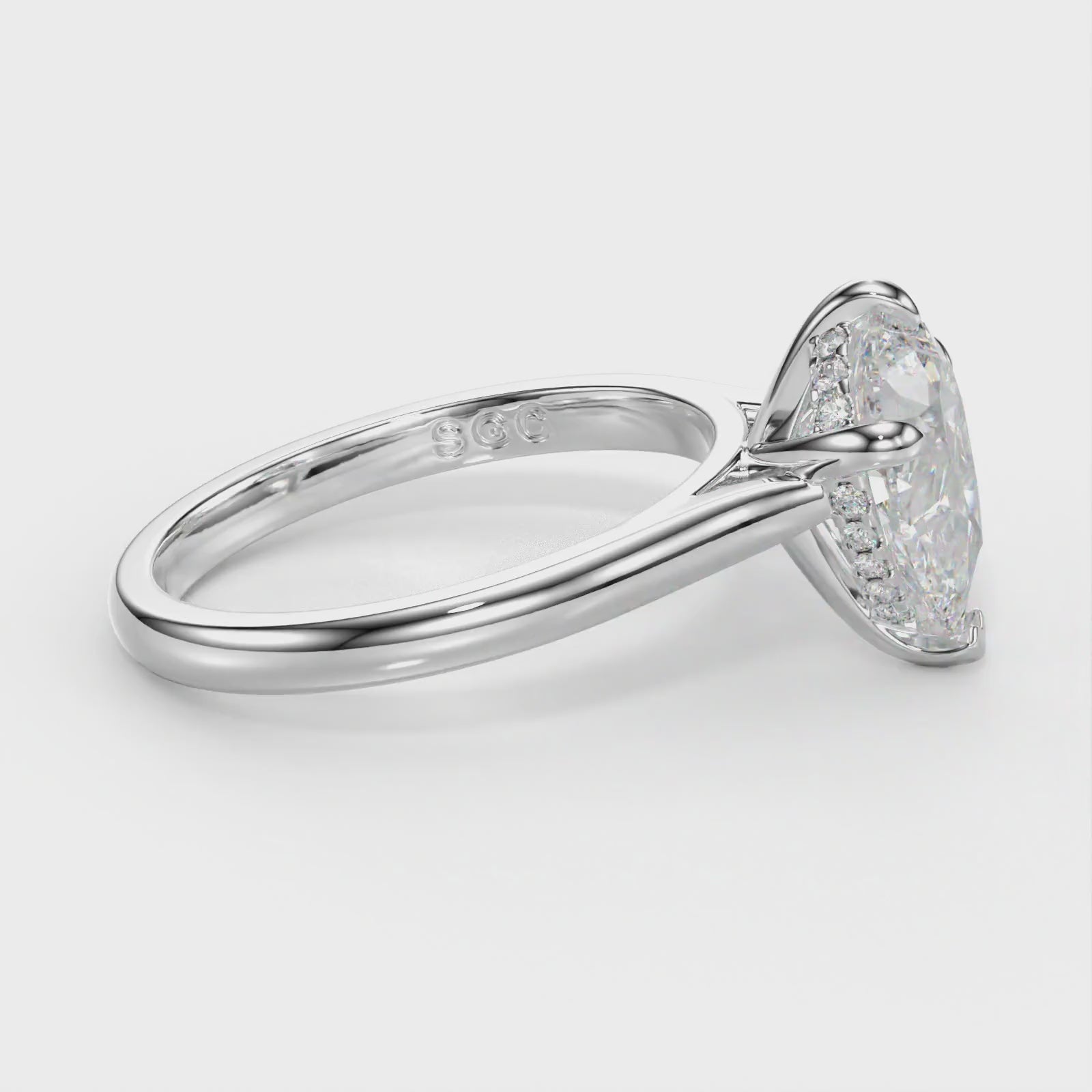 lab grown pear diamond ring