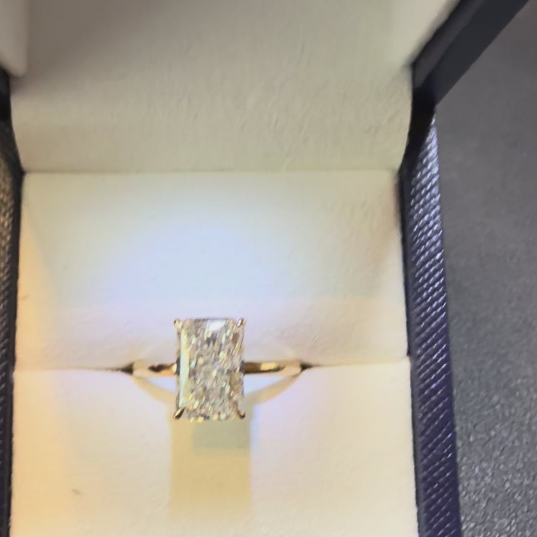 modern radiant cut engagement ring