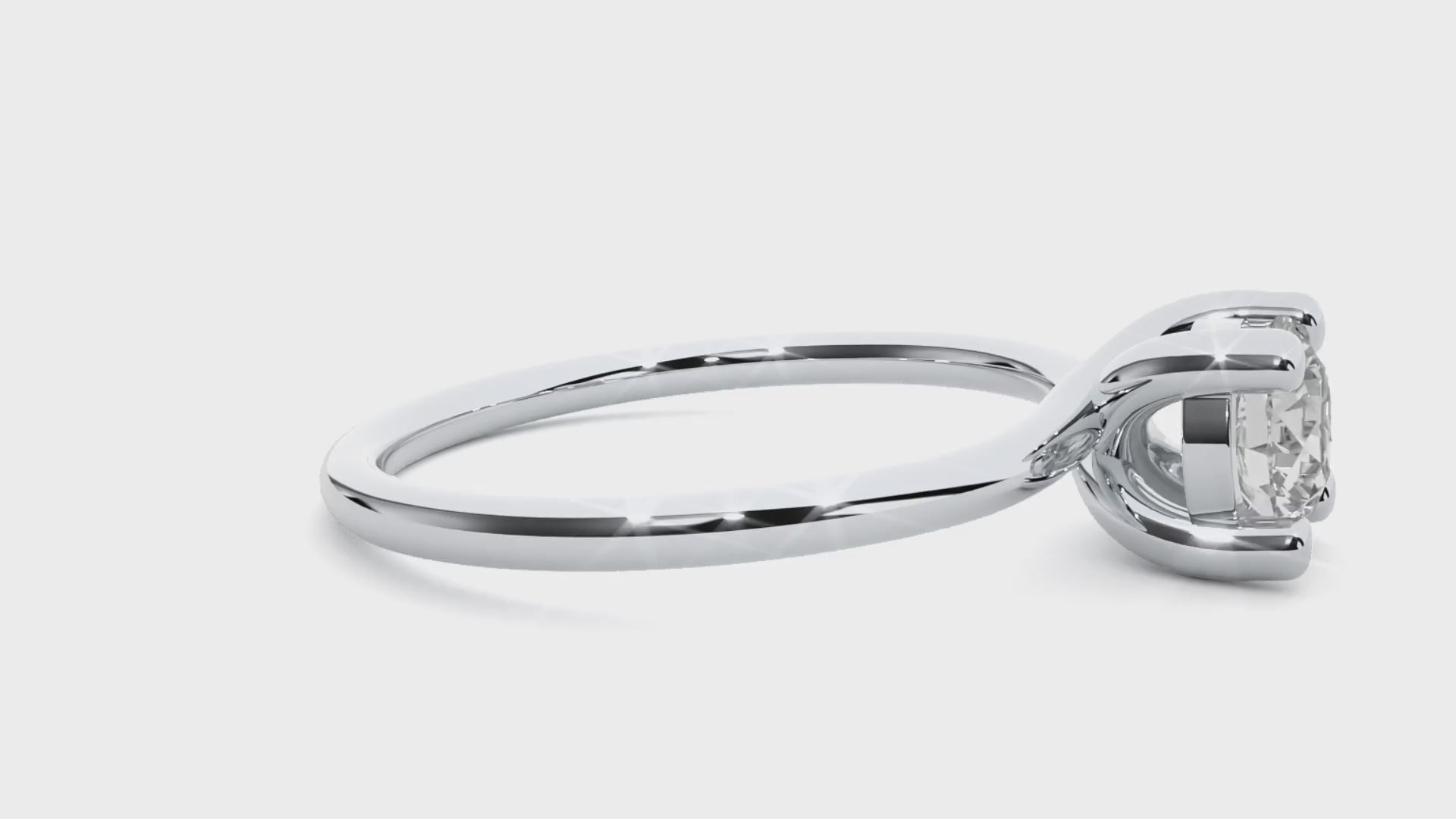 Classic solitaire engagement ring with lab-created diamond and sleek prong design