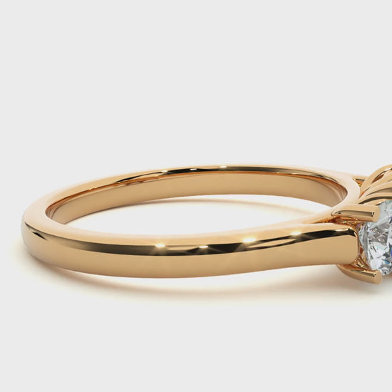 three stone lab diamond engagement ring