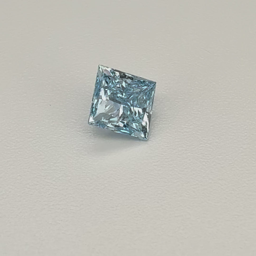 vivid blue princess cut diamond