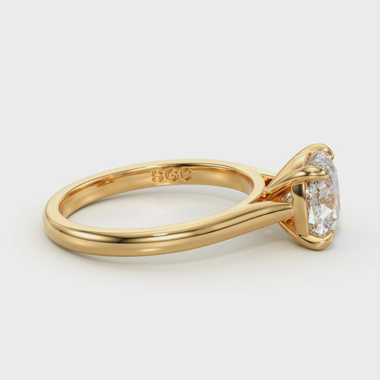 delicate cushion engagement ring