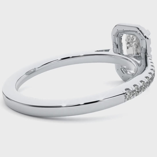 2.00ct emerald cut halo ring