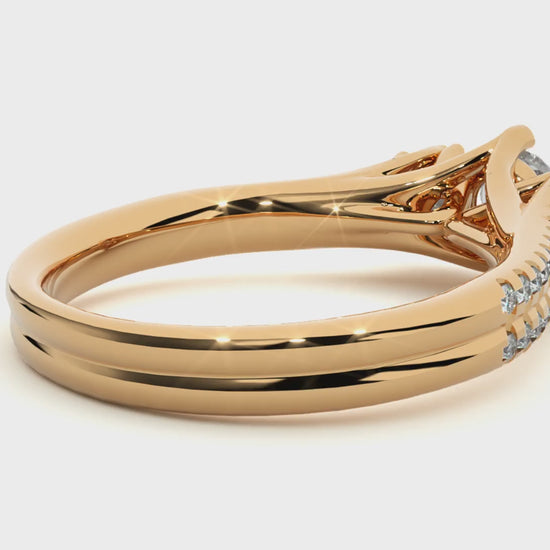 lab grown three-stone diamond ring