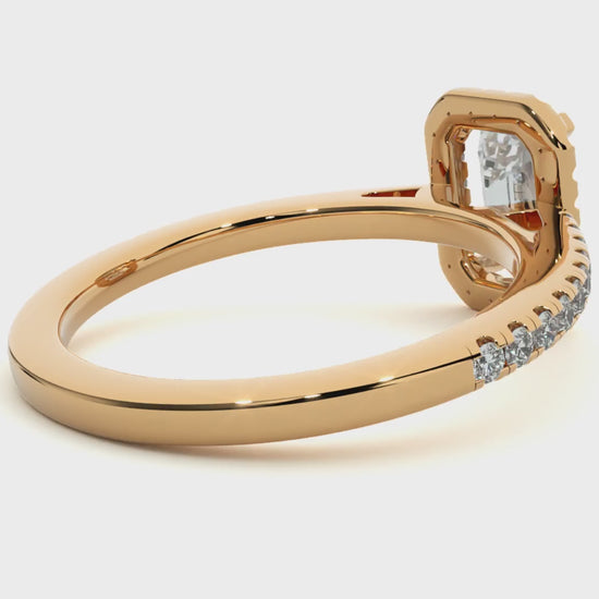 emerald cut lab diamond halo