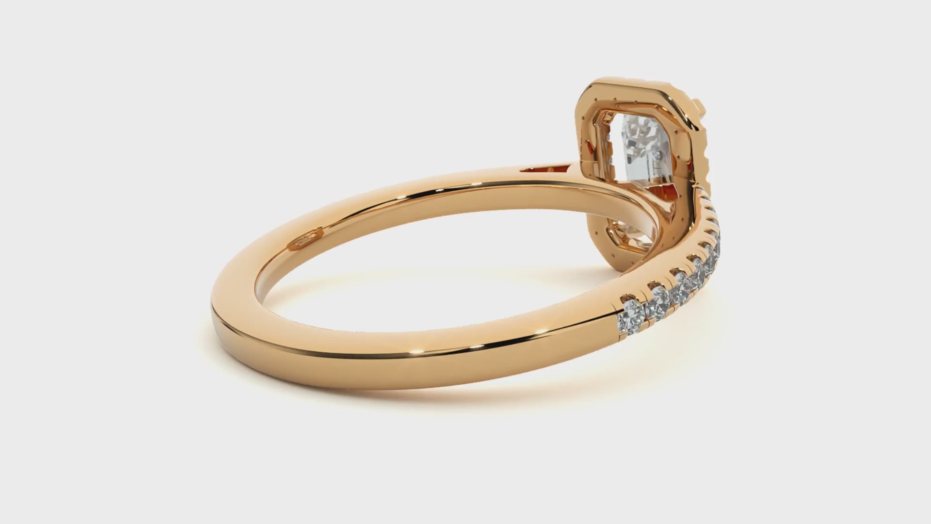 emerald cut lab diamond halo