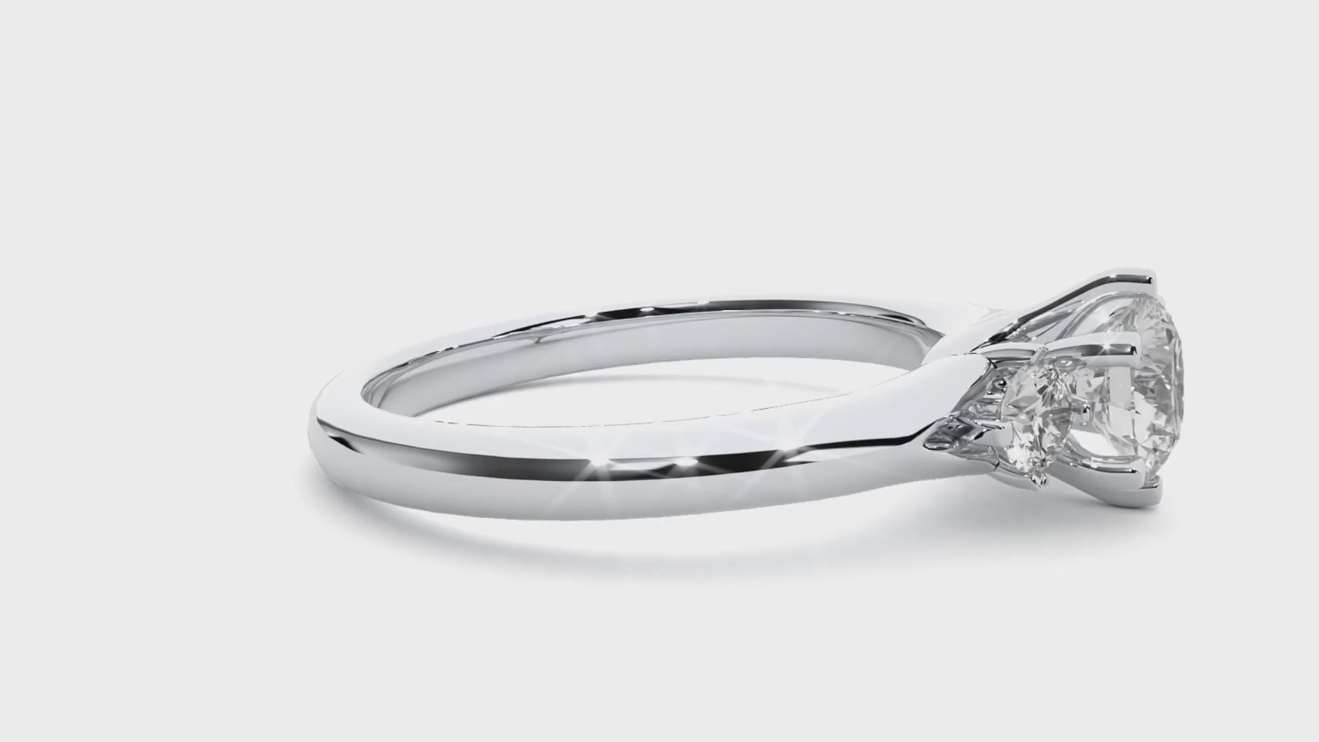 three stone past present future ring