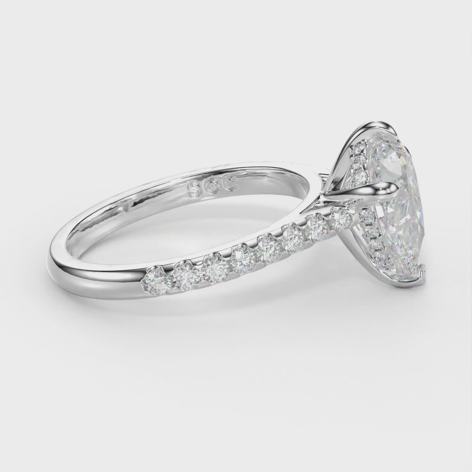 lab grown pear engagement ring