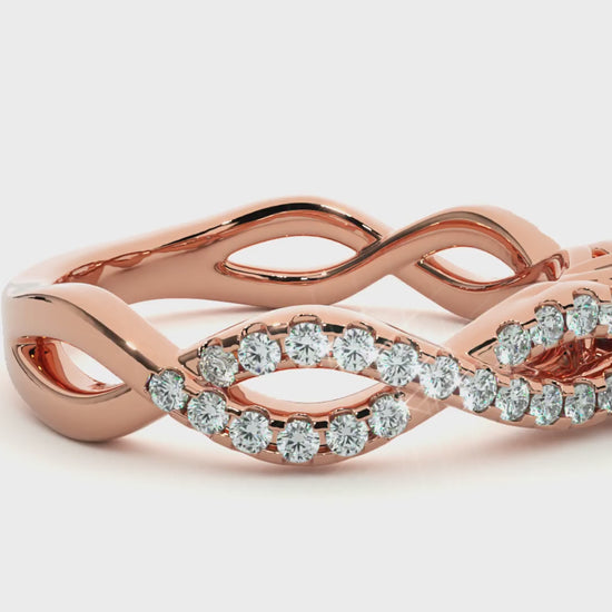 intertwined band engagement ring