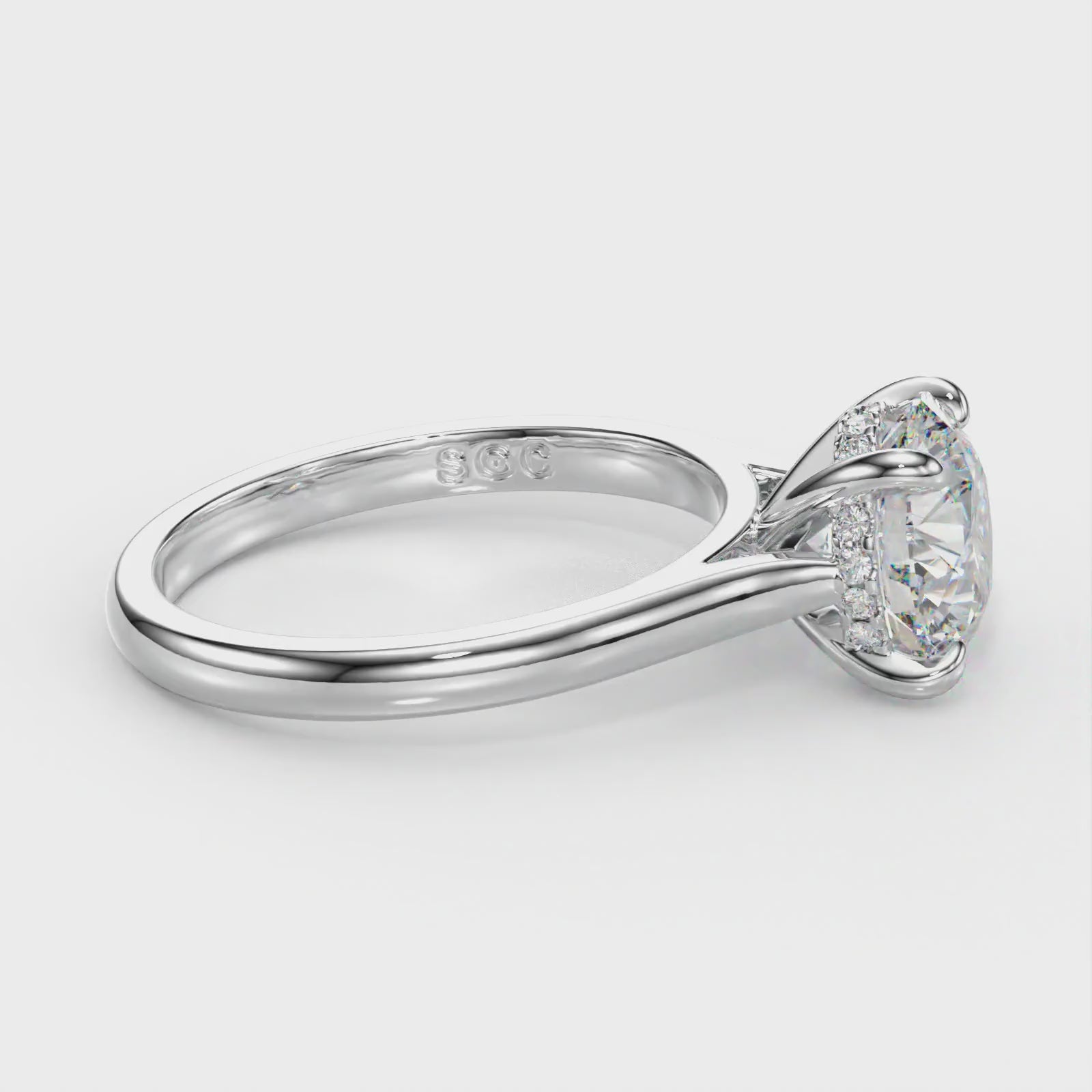 lab grown round engagement ring