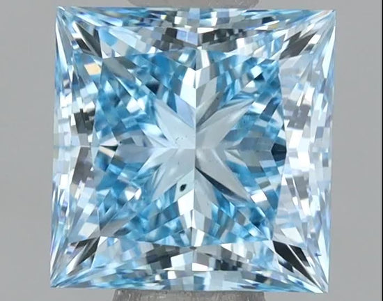 vivid light blue lab grown diamond