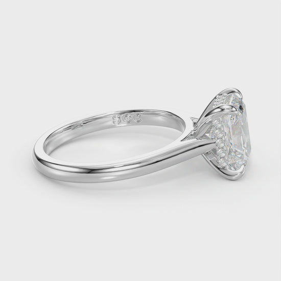 delicate radiant engagement ring
