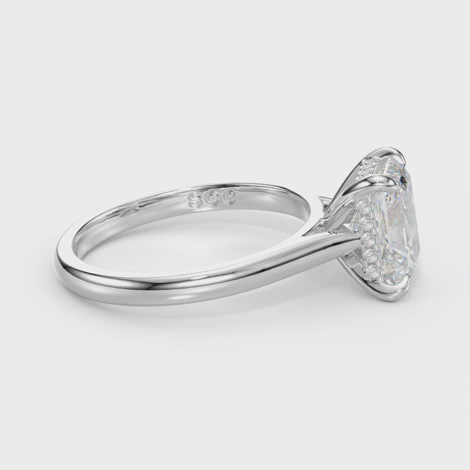 delicate radiant engagement ring