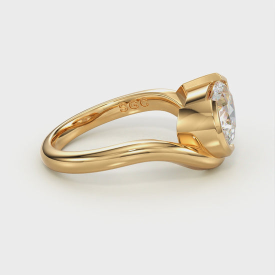 wave band engagement ring