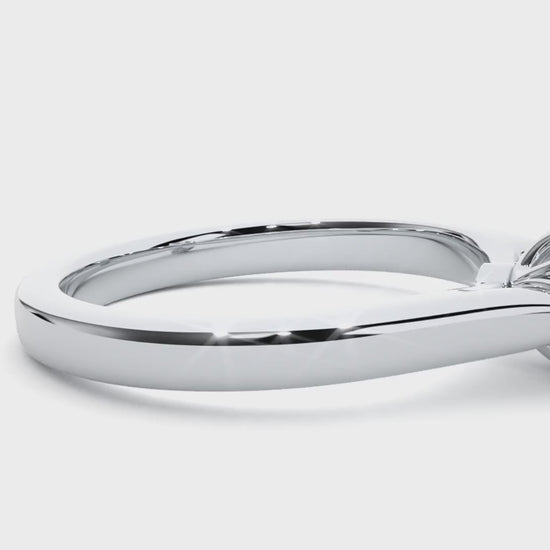 floral diamond engagement ring, nature-inspired round diamond ring