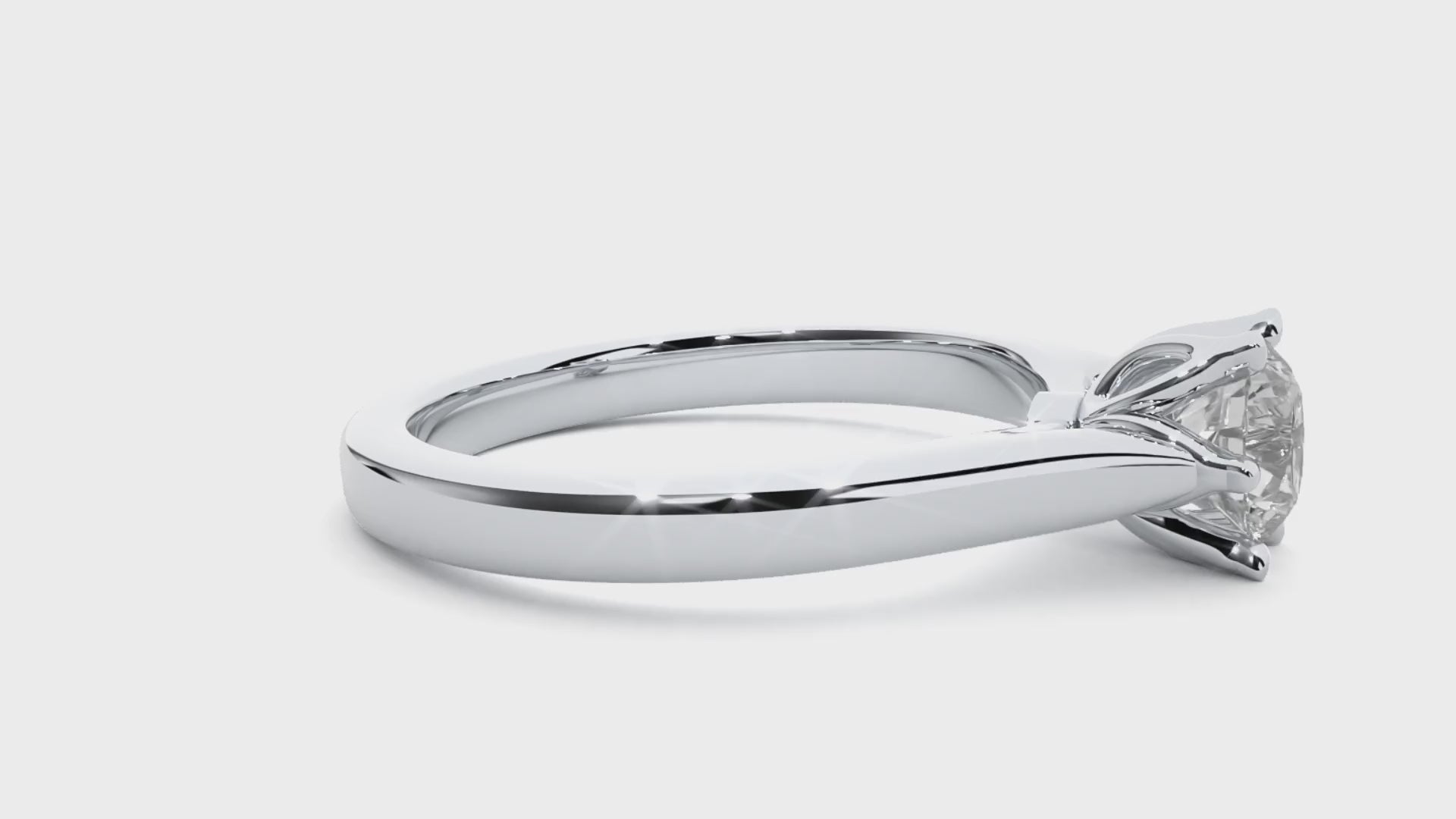 floral diamond engagement ring, nature-inspired round diamond ring