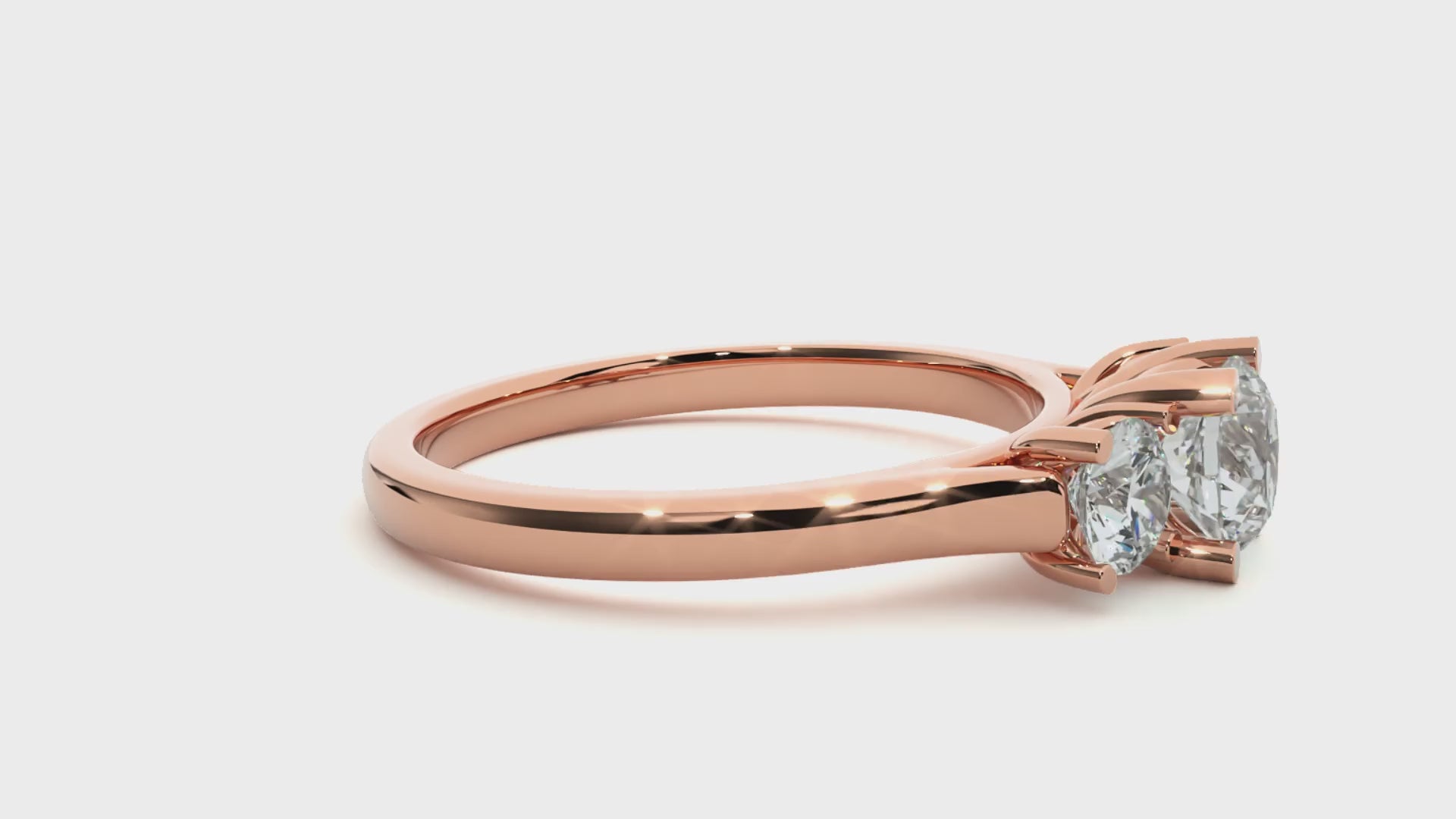 lab grown diamond trilogy ring