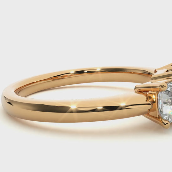 Asscher cut lab diamond ring