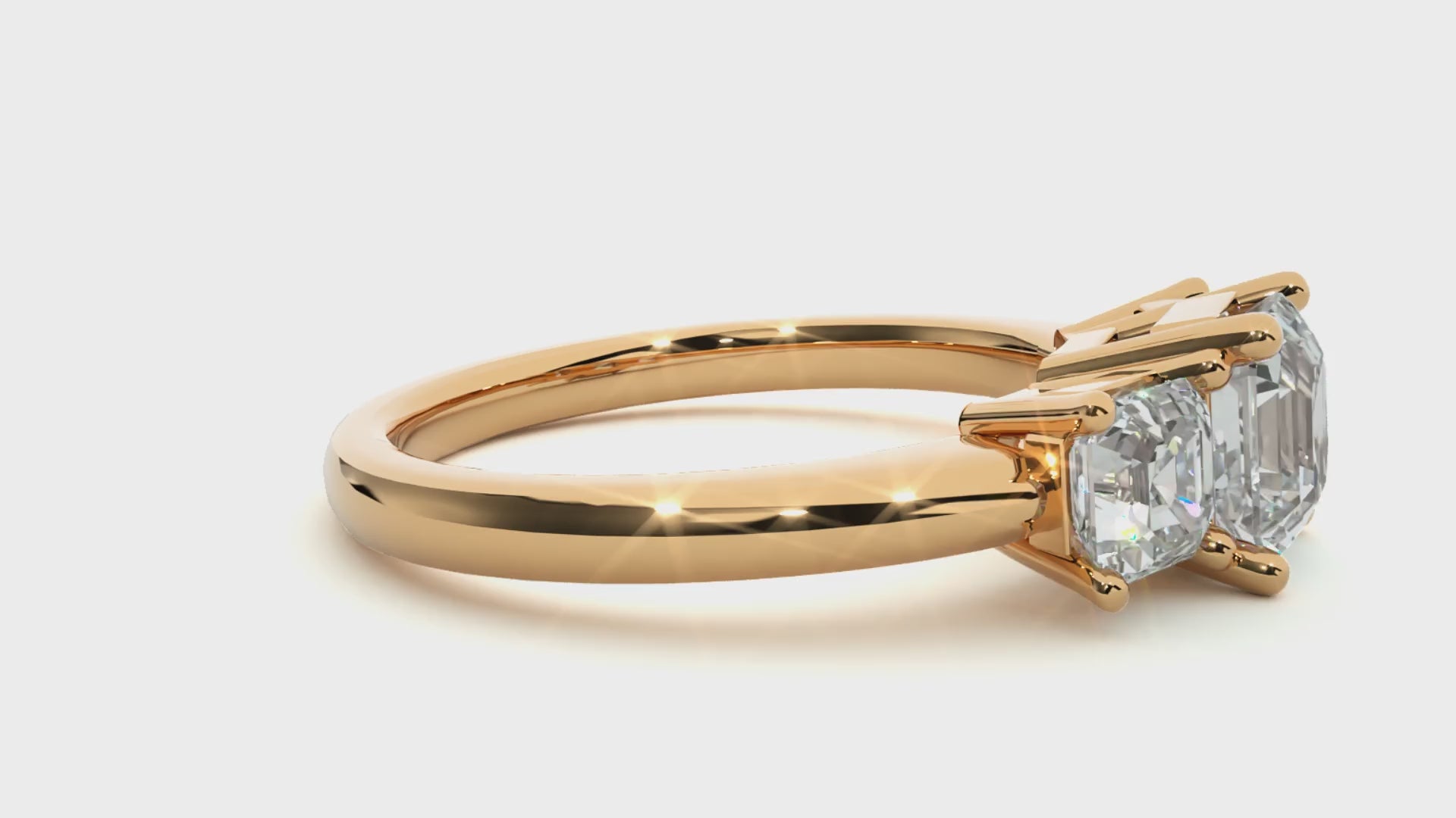 Asscher cut lab diamond ring