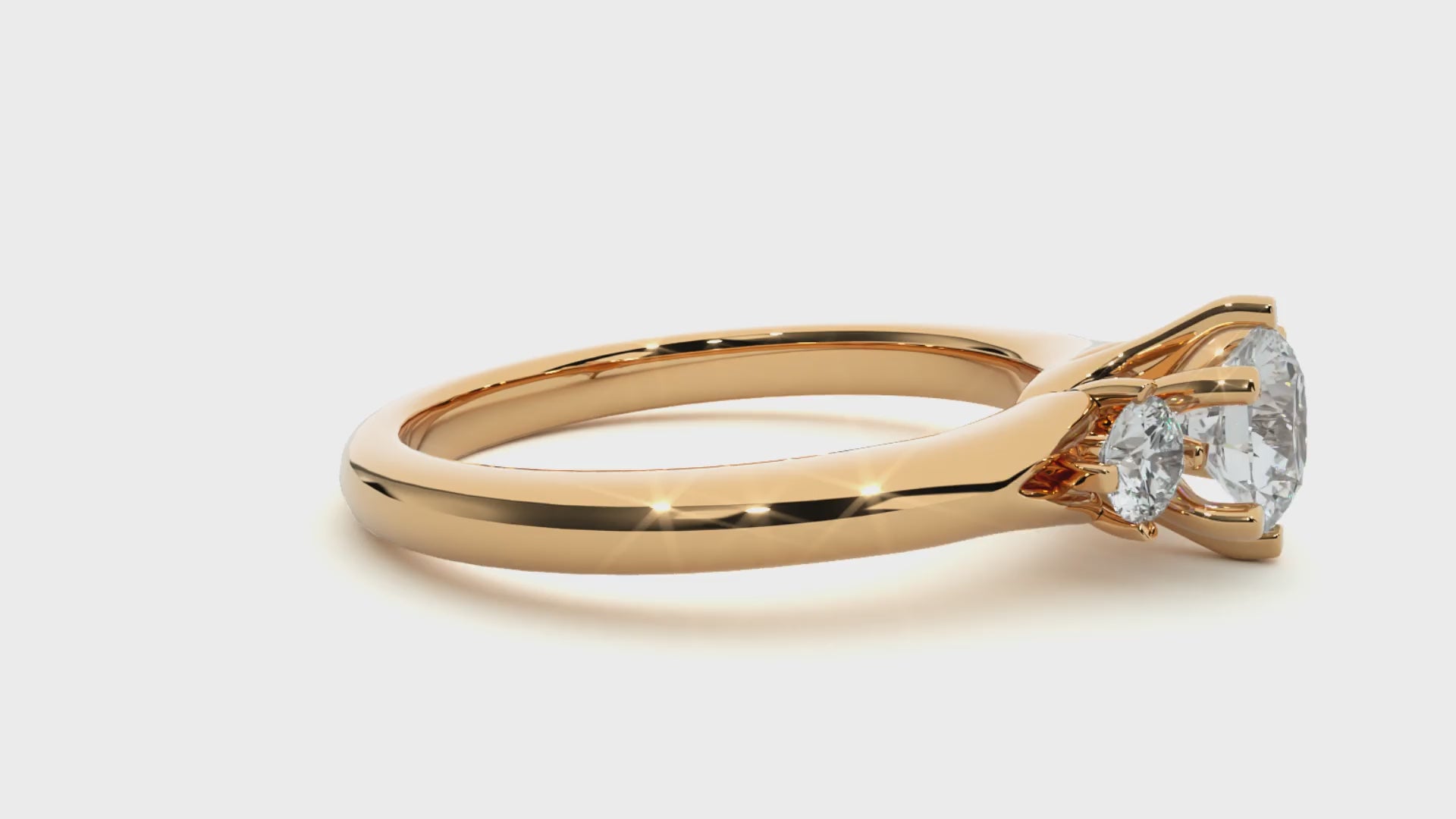 classic three stone diamond ring