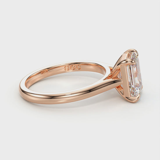 emerald cut cathedral solitaire