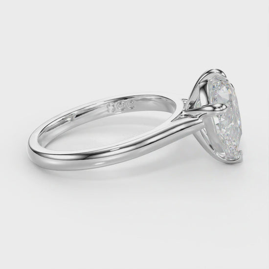 lab grown pear diamond ring