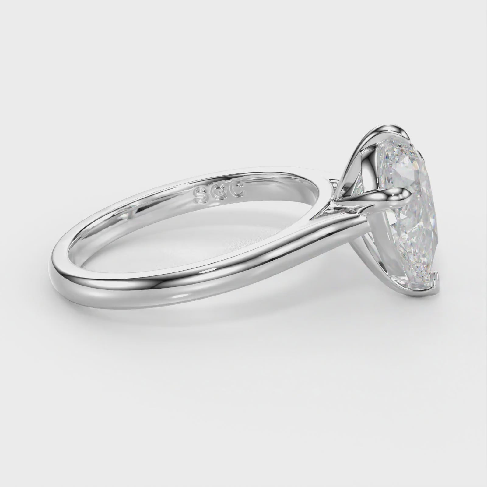 lab grown pear diamond ring
