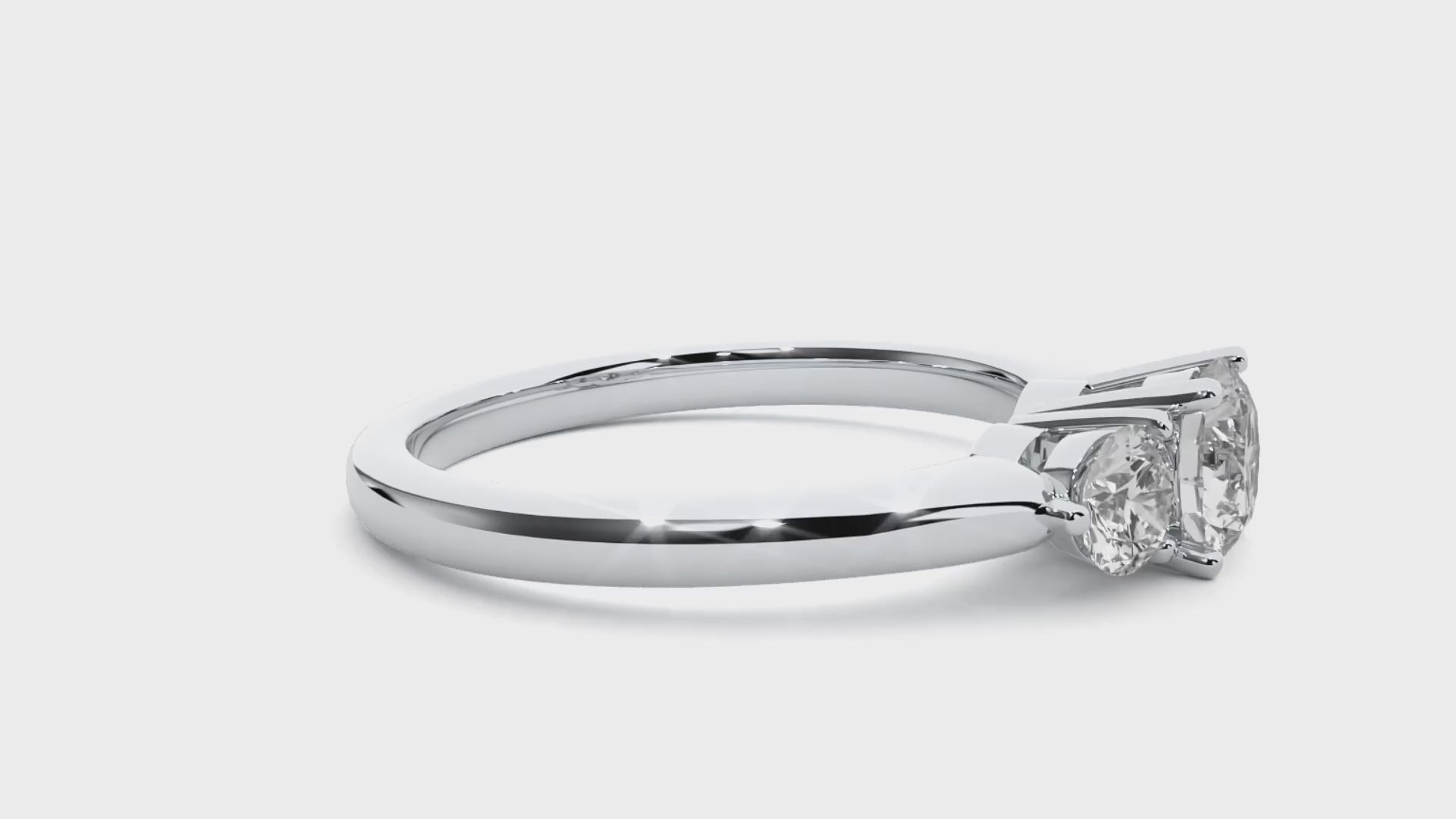 classic three stone lab diamond