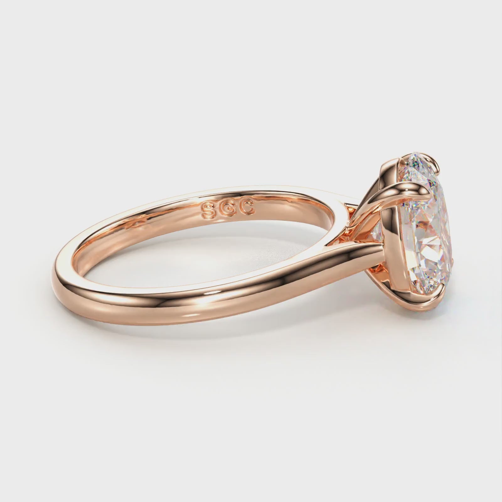 oval cut cathedral solitaire