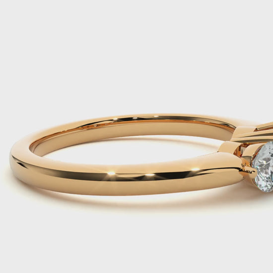 lab grown trilogy engagement ring