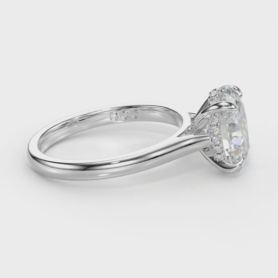lab grown oval engagement ring