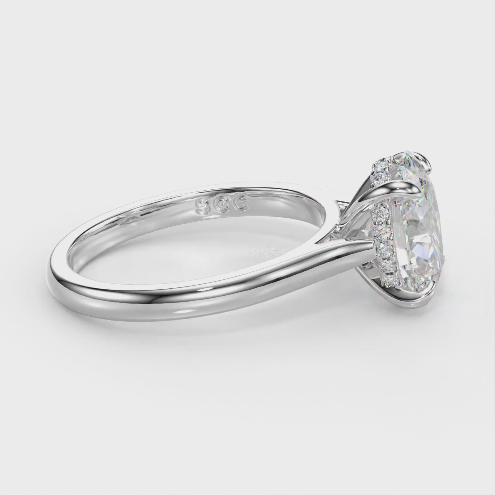 lab grown oval engagement ring