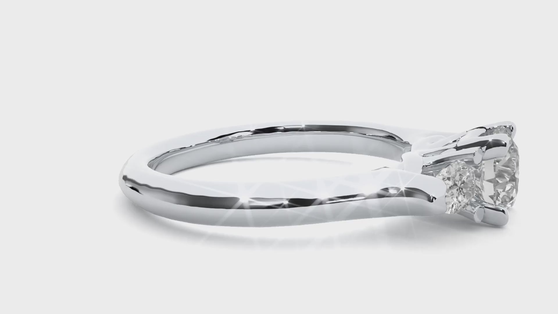 three stone floating diamond ring