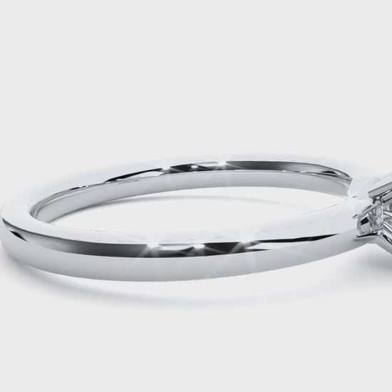 0.80ct thick band engagement ring