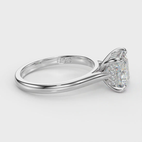princess cut hidden halo ring