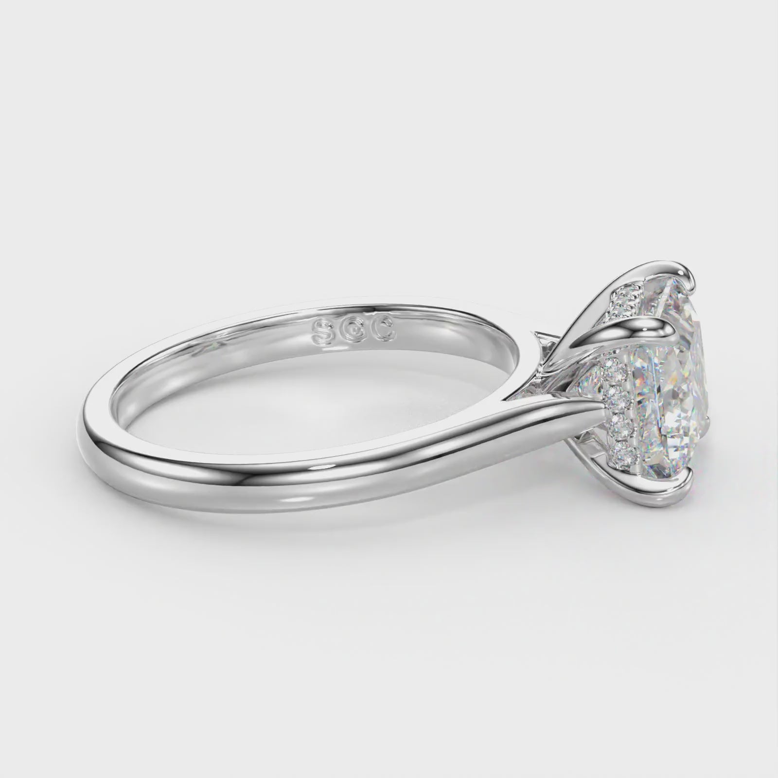 princess cut hidden halo ring