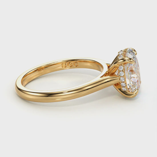oval cut hidden halo ring